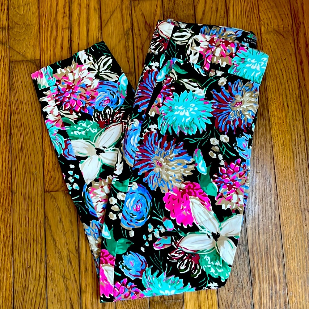J.Crew Factory - Mercantile Black/Floral Pants